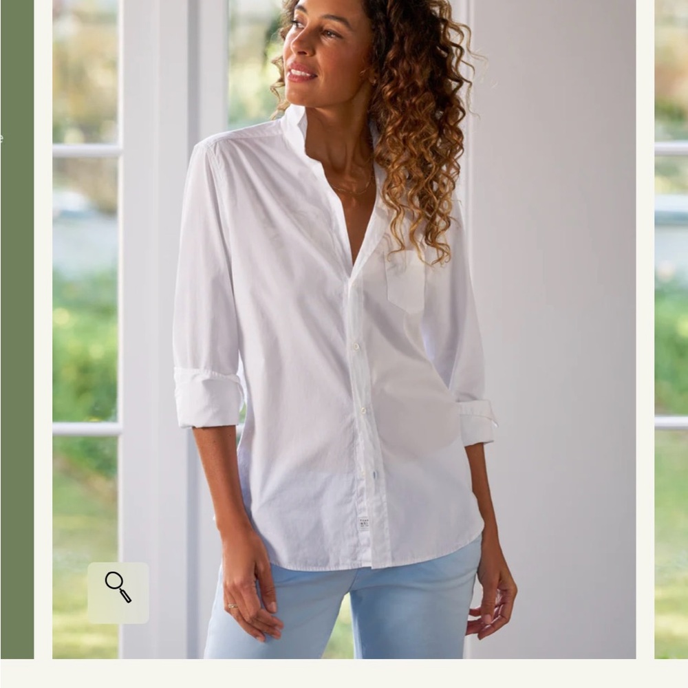 Women's pale blue  Button-Up Top by Frank & Eileen